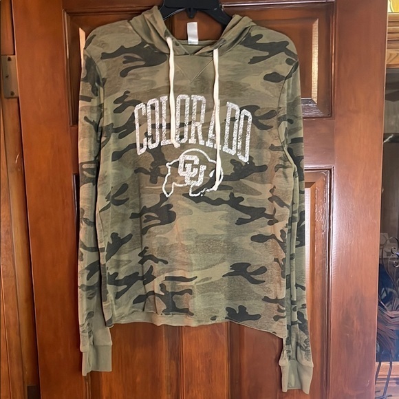 Alternative Tops - Alternative burnout, long sleeve hooded camouflage CU Colorado pull over